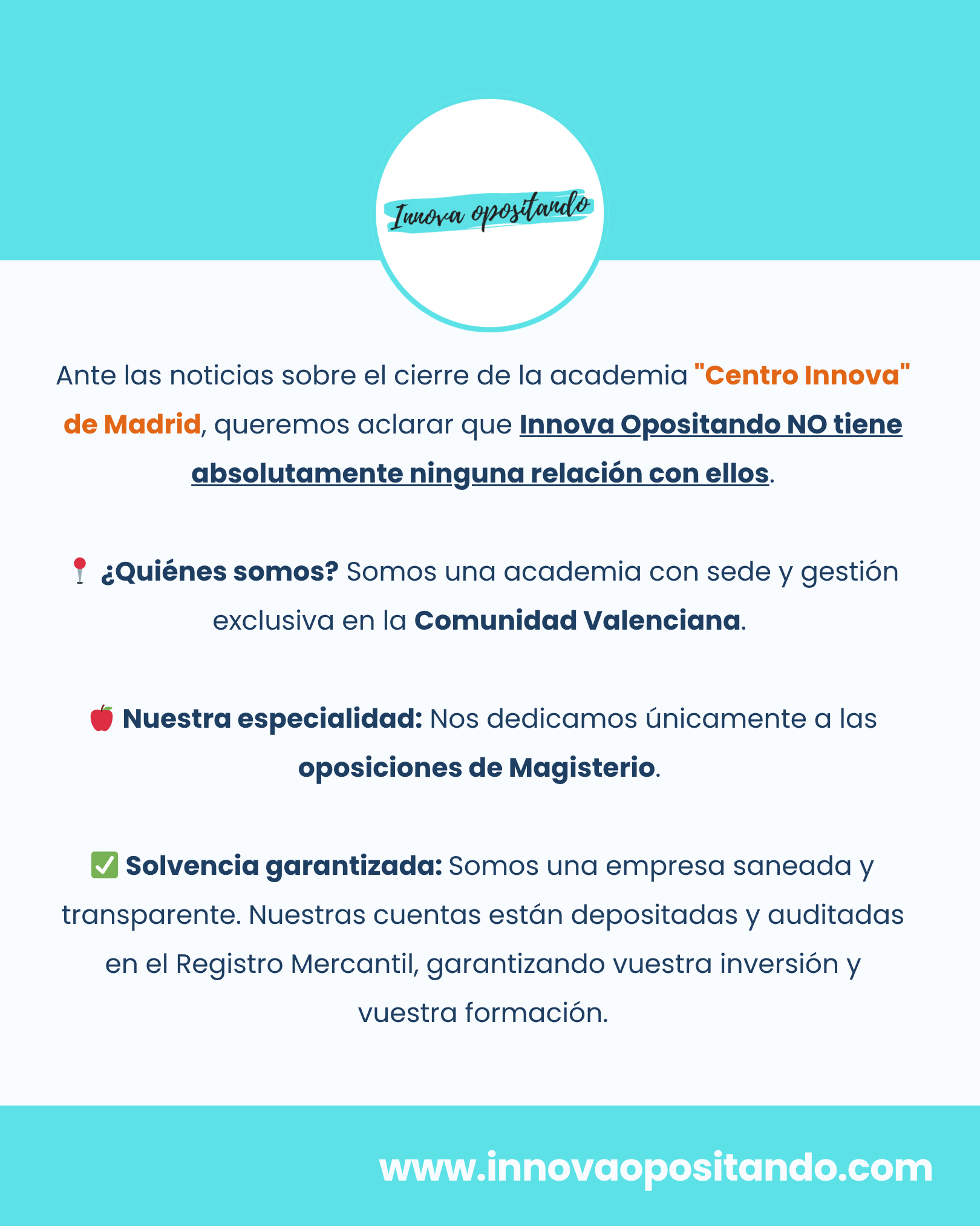 COMUNICADO IMPORTANTE